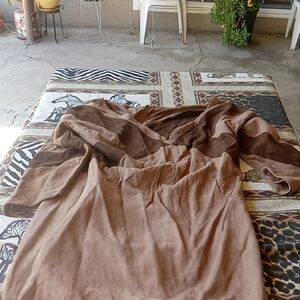 BROWN AND TAN SUEDE DRESS